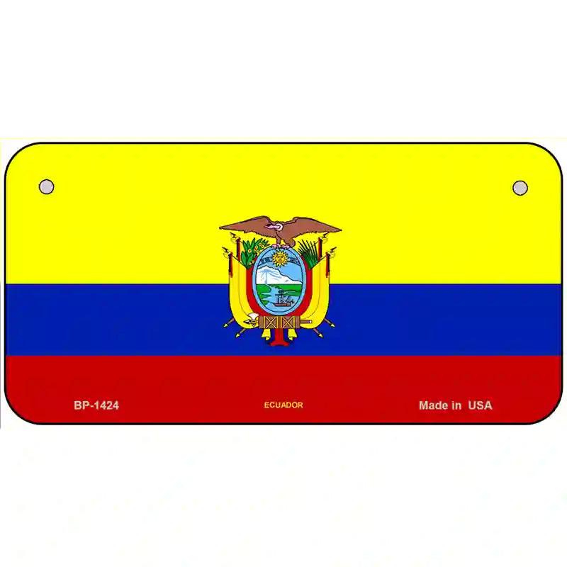 Ecuador Flag Metal Novelty License Plate 6" x 3" (BP)