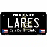 Lares Puerto Rico Black Novelty Metal License Plate 6" x 3" (BP)