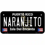 Naranjito Puerto Rico Black Novelty Metal License Plate 6" x 3" (BP)