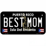 Best Mom Puerto Rico Black Novelty Metal License Plate 6" x 3" (BP)