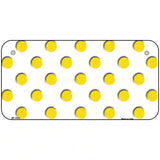 Yellow White Polka Dot Metal Novelty License Plate 6" x 3" (BP)