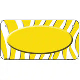 Yellow White Zebra Yellow Center Oval Metal Novelty License Plate 6" x 3" (BP)