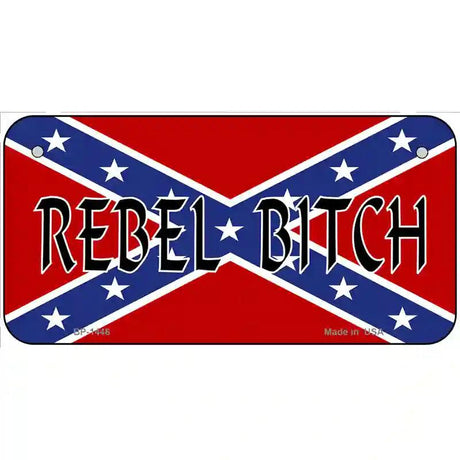 Rebel Bitch Metal Novelty License Plate 6" x 3" (BP)
