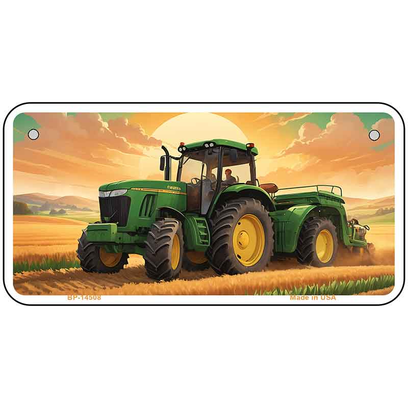 Tractor Sunset Novelty Metal License Plate LP-14508