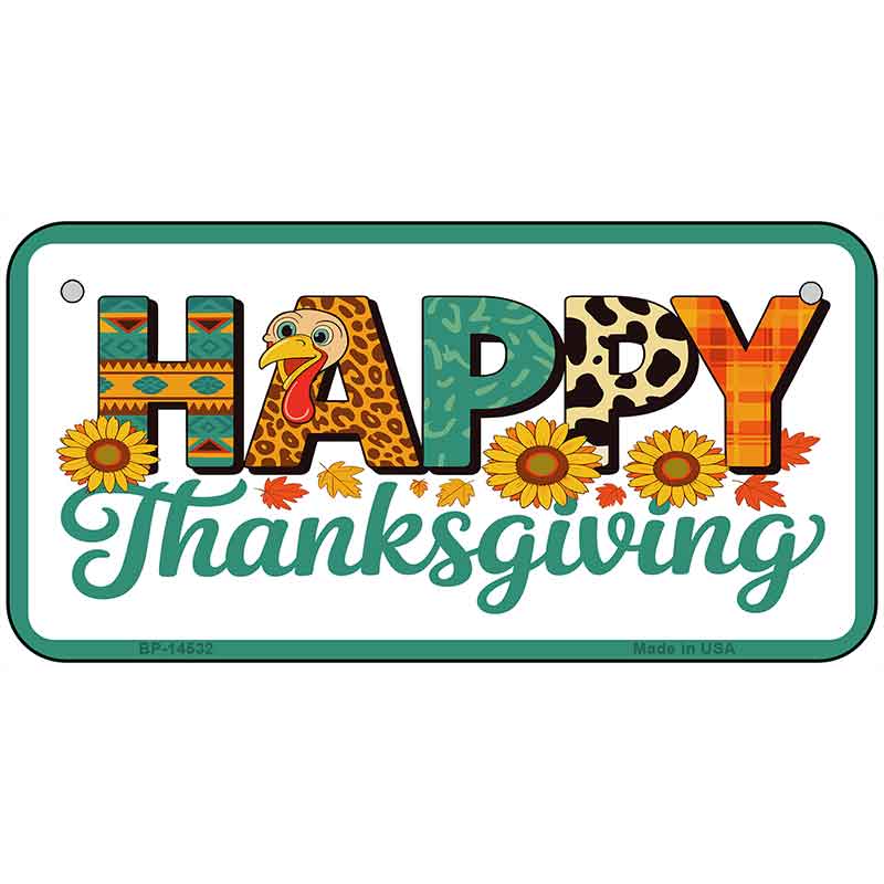 Happy Thanksgiving Novelty Metal License Plate LP-14532