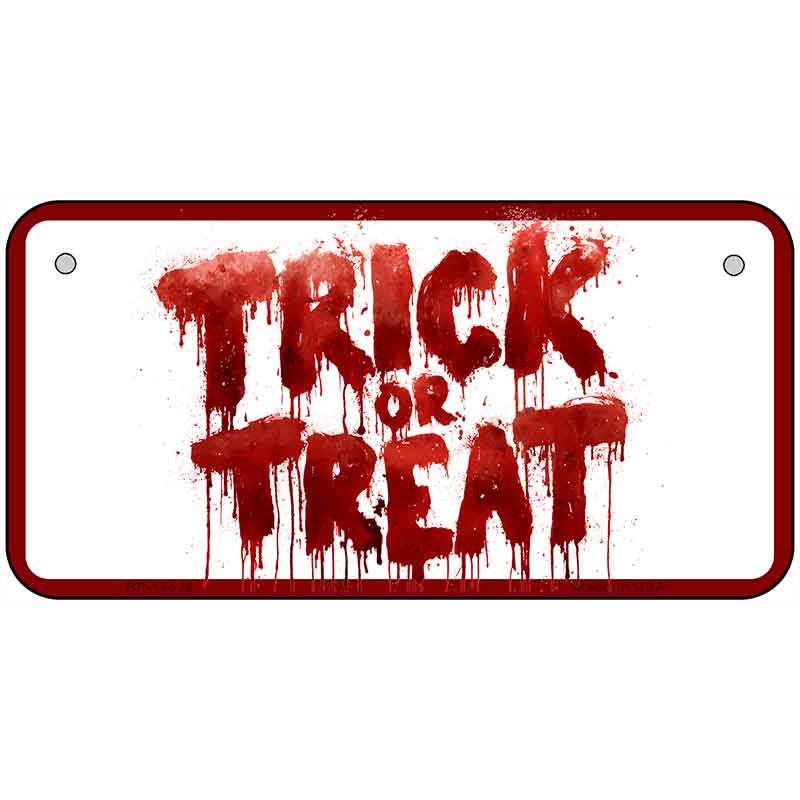 Trick or Treat Bloody Novelty Metal License Plate LP-14535