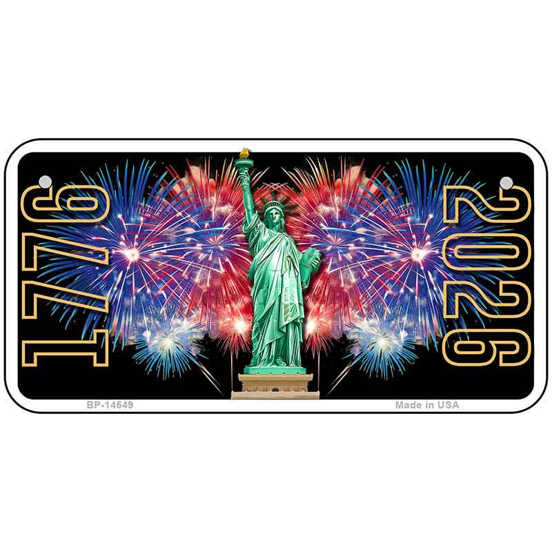 Lady Liberty Fireworks Novelty Metal License Plate LP-14549 6" x 3" Bicycle (BP)