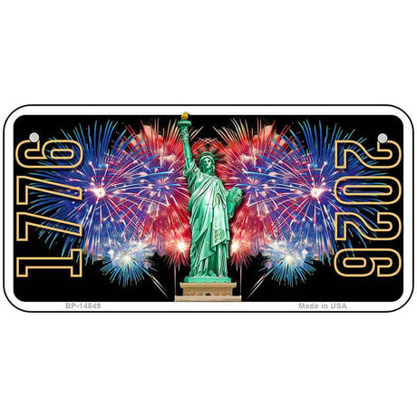Lady Liberty Fireworks Novelty Metal License Plate LP-14549 6" x 3" Bicycle (BP)