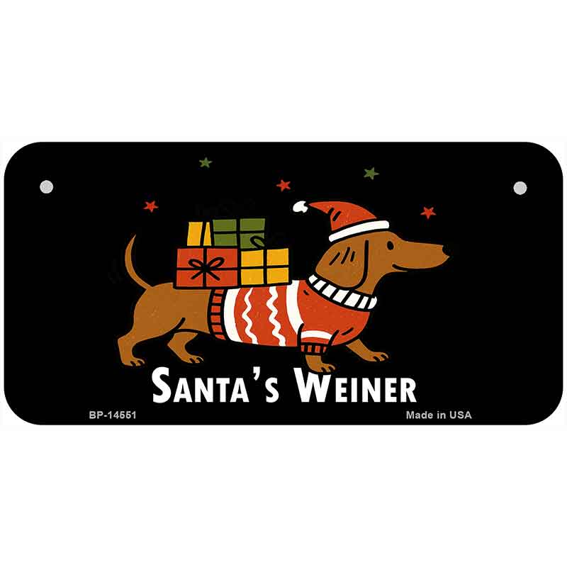 Santas Weiner Novelty Metal License Plate LP-14551