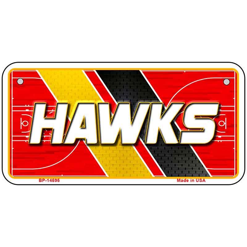 HAWKS Graphic Novelty Metal License Plate LP-14595 6" x 3" Bicycle (BP)