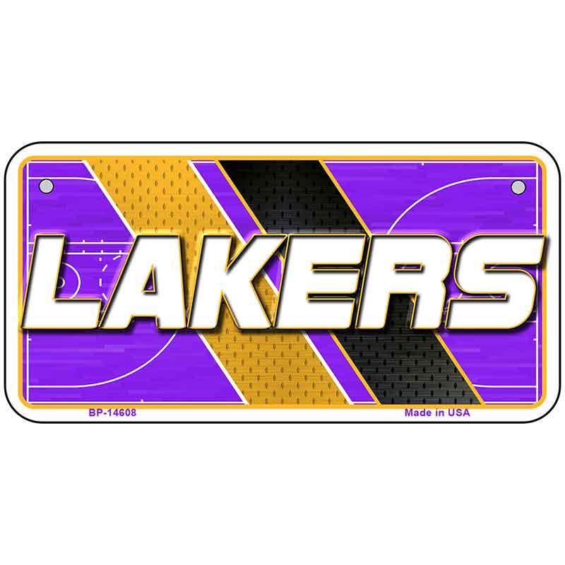 LAKERS Graphic Novelty Metal License Plate LP-14608 6" x 3" Bicycle (BP)