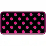 Pink Black Polka Dot Metal Novelty License Plate 6" x 3" (BP)