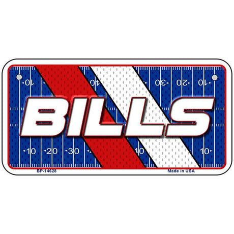 License plate with 'BILLS' text on a football field design