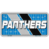 License plate with 'PANTHERS' text on a football field design