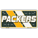 License plate with 'Packers' text on a football field design