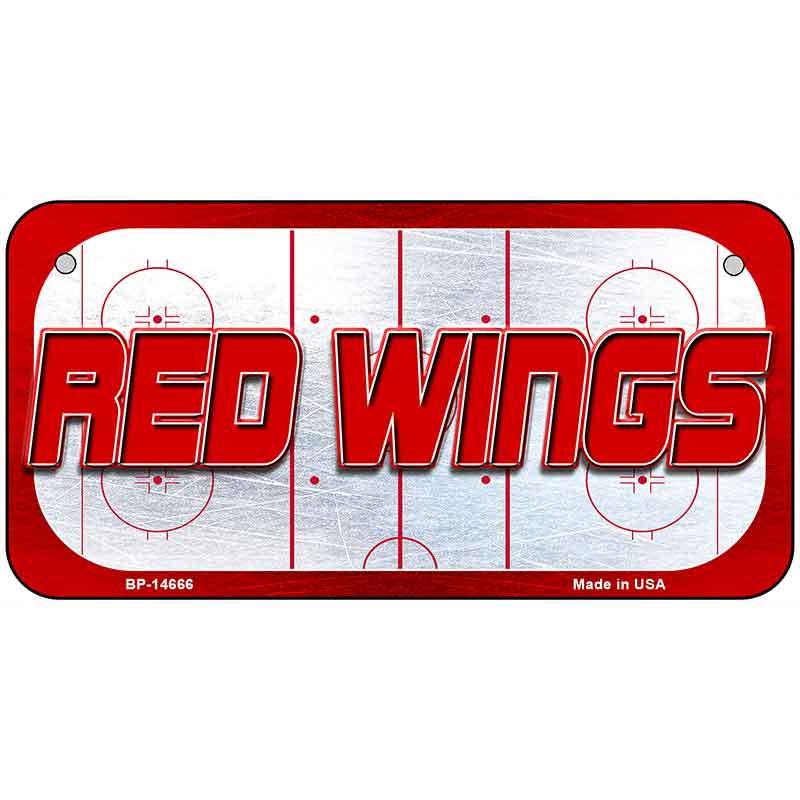 RED WINGS Graphic Novelty Metal License Plate LP-14666 6" x 3" Bicycle (BP)