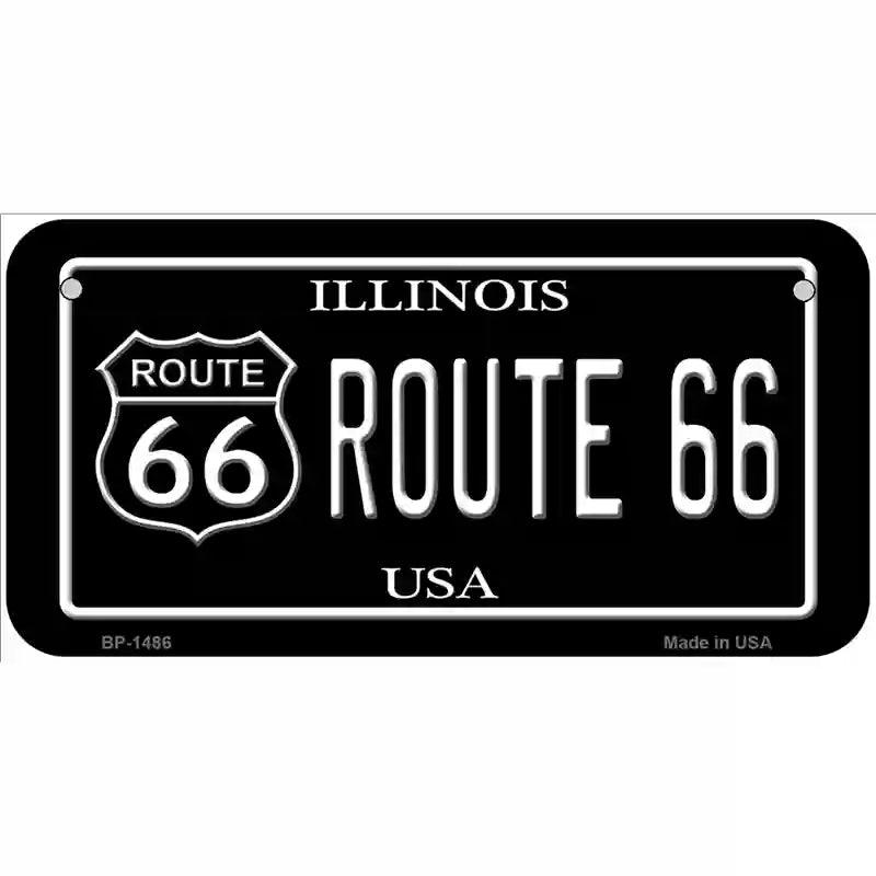 Route 66 Illinois Metal Novelty License Plate 6" x 3" (BP)