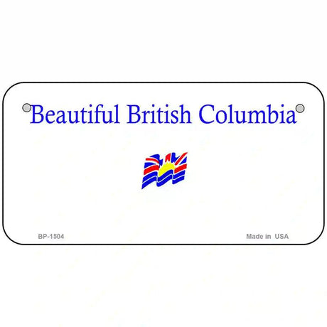 British Columbia Novelty Metal License Plate 6" x 3" (BP)