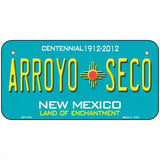Arroyo Seco New Mexico Metal License Plate 6" x 3" (BP)