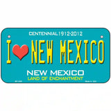 I Love New Mexico Novelty Metal License Plate 6" x 3" (BP)