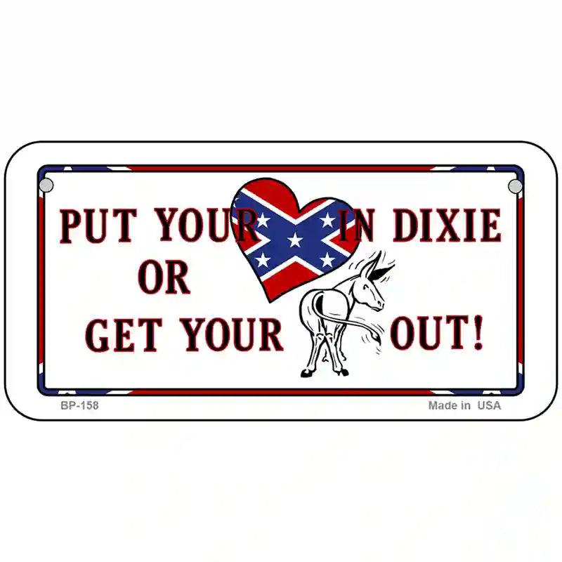 Heart In Dixie Metal Novelty License Plate 6" x 3" (BP)