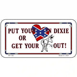 Heart In Dixie Metal Novelty License Plate 6" x 3" (BP)