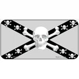 Skull Black & Silver Metal Novelty License Plate 6" x 3" (BP)