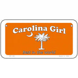 Carolina Girl Orange Metal Novelty License Plate 6" x 3" (BP)