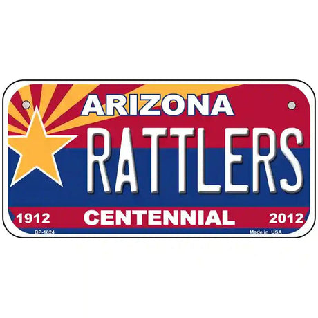 Arizona Centennial Rattlers Metal Novelty License Plate 6" x 3" (BP)