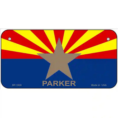 Parker Arizona State Flag Metal Novelty License Plate 6" x 3" (BP)