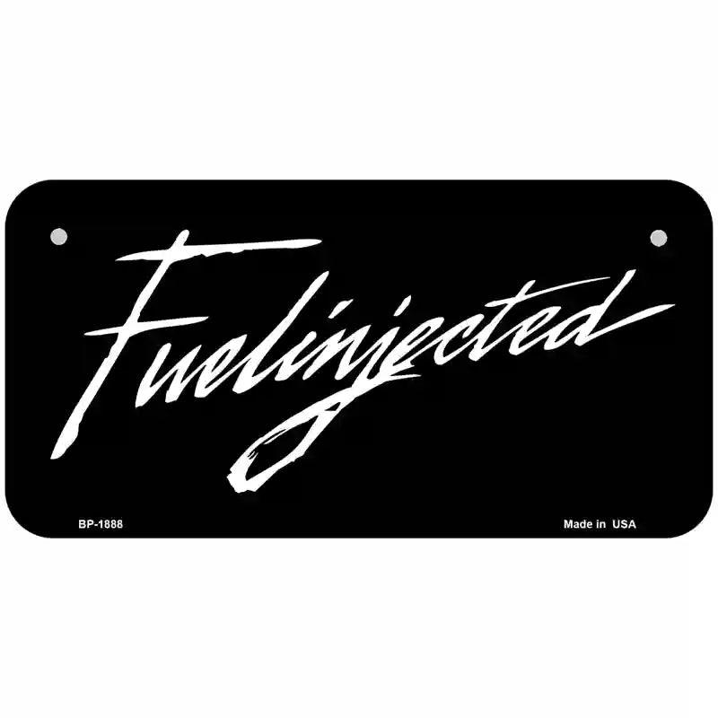 Fuelinjected Metal Novelty License Plate 6" x 3" (BP)