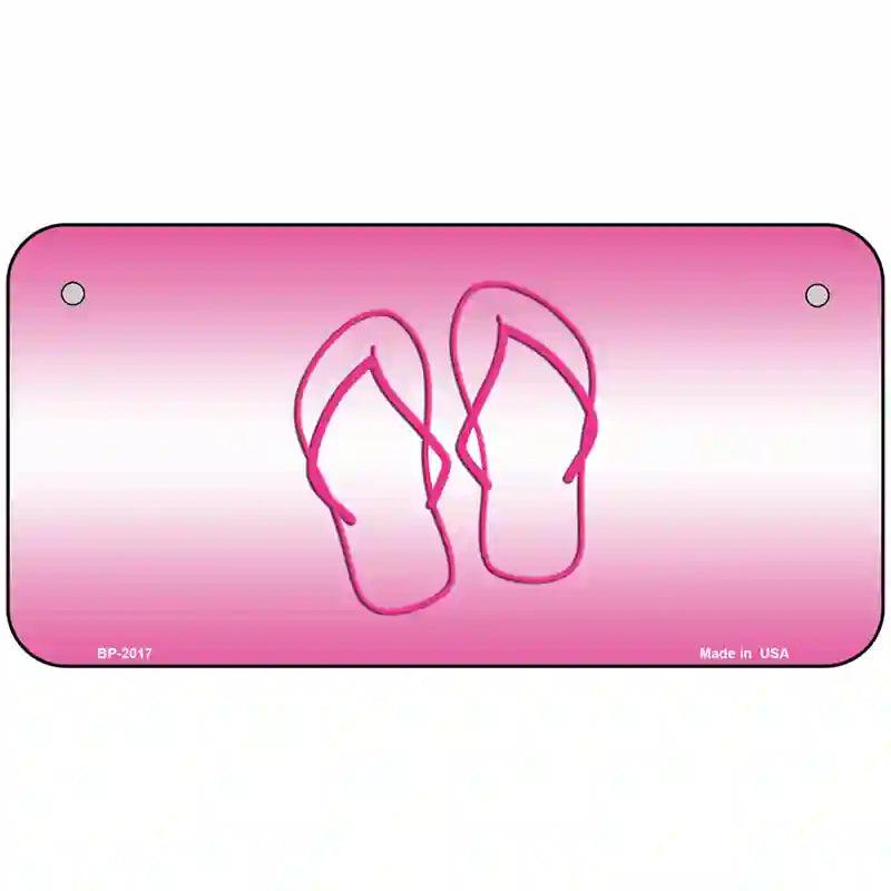 Flip Flops Pink Metal Novelty License Plate 6" x 3" (BP)