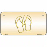 Flip Flops Yellow Metal Novelty License Plate 6" x 3" (BP)