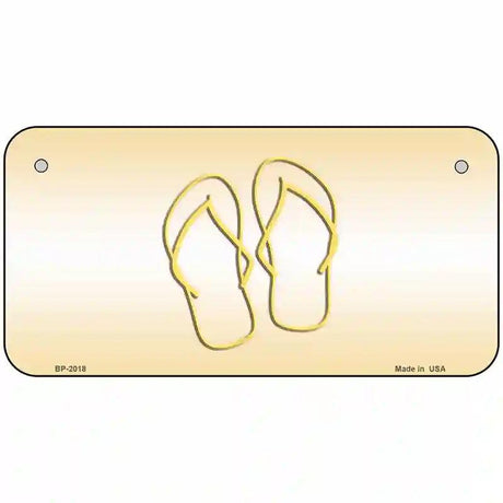 Flip Flops Yellow Metal Novelty License Plate 6" x 3" (BP)