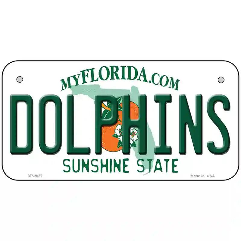 Dolphins Florida State Novelty Metal License Plate 6" x 3" (BP)
