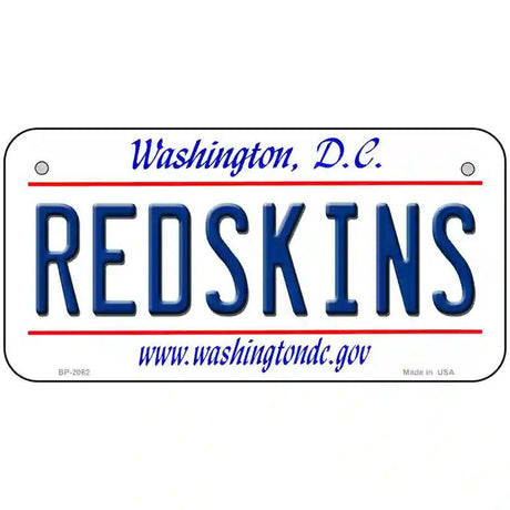 Redskins Washington State Novelty Metal License Plate 6" x 3" (BP)