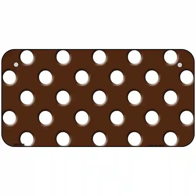 White Brown Polka DotsMetal Novelty License Plate 6" x 3" (BP)