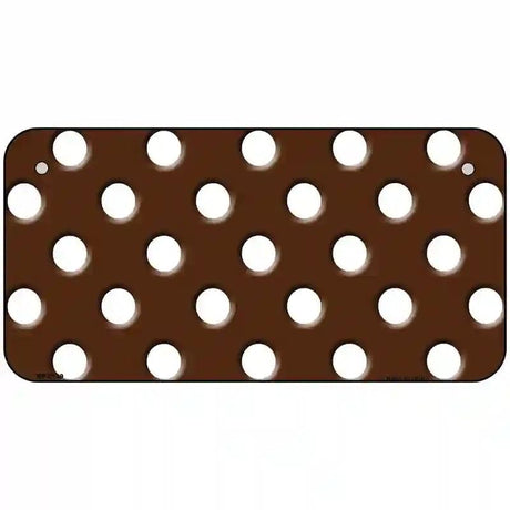White Brown Polka DotsMetal Novelty License Plate 6" x 3" (BP)