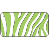 Lime Green White Zebra Metal Novelty License Plate 6" x 3" (BP)