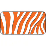 Orange White Zebra Metal Novelty License Plate 6" x 3" (BP)
