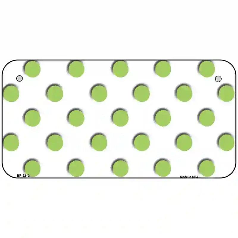 Lime Green Polka Dots White Metal Novelty License Plate 6" x 3" (BP)