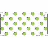 Lime Green Polka Dots White Metal Novelty License Plate 6" x 3" (BP)