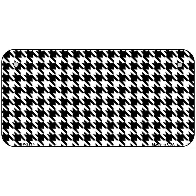 White Black Houndstooth Metal Novelty License Plate BP-2214