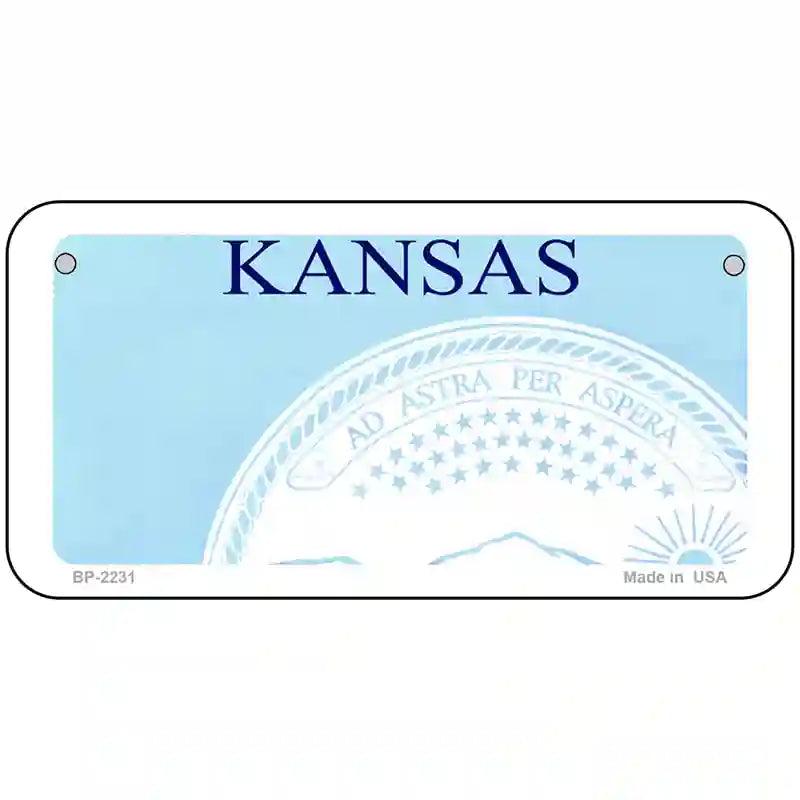 Kansas Novelty State Blank Metal License Plate 6" x 3" (BP)