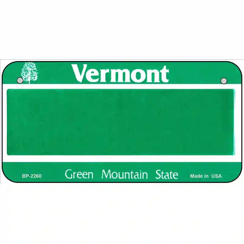 Vermont Novelty State Blank Metal License Plate 6" x 3" (BP)