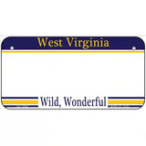 West Virginia Novelty State Blank Metal License Plate 6" x 3" (BP)