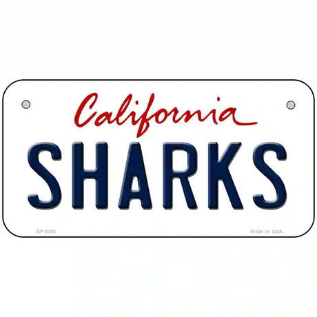 Sharks California Novelty State Metal License Plate 6" x 3" (BP)