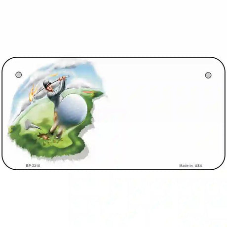 Golf Tee Shot Offset Metal Novelty License Plate 6" x 3" (BP)