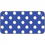 White Polka Dots Royal Blue Metal Novelty License Plate 6" x 3" (BP)