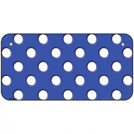 White Polka Dots Royal Blue Metal Novelty License Plate 6" x 3" (BP)